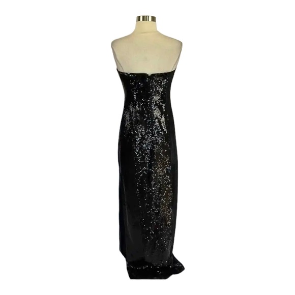 NEW Aidan Mattox Women's Formal Black Sequin Strapless Long Column Gown size 4 - Picture 7 of 8